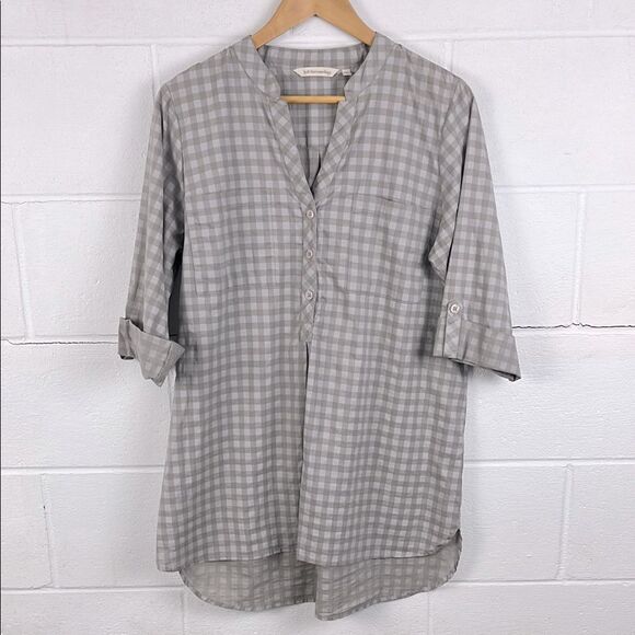 Soft Surroundings women’s checkered v-neck tunic - Picture 1 of 5